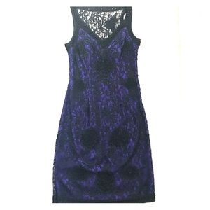 STUNNING Sue Wong Purple & Black Lace Dress